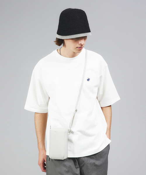 BEVERLY HILLS POLO CLUB（ビバリーヒルズポロクラブ）の「【BEVERLY HILLS POLO CLUB/ビバリーヒルズポロクラブ 】ロゴ ワンポイント刺繍 ビンテージ 鹿の子クルー半袖Tシャツ（Tシャツ/カットソー・メンズ・ネイビー/スミクロ/ライム/オフホワイト・M/L/XL）」の13枚目の写真