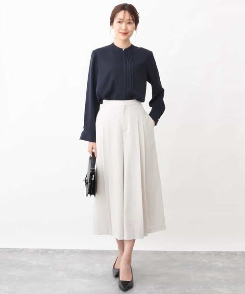 MK MICHEL KLEIN（エムケーミッシェルクラン）の「ピンタックデザインブラウス/洗える（シャツ/ブラウス・レディース・ネイビー/ホワイト・38）」の17枚目の写真