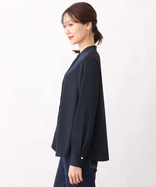 MK MICHEL KLEIN（エムケーミッシェルクラン）の「ピンタックデザインブラウス/洗える（シャツ/ブラウス・レディース・ネイビー/ホワイト・38）」の19枚目の写真