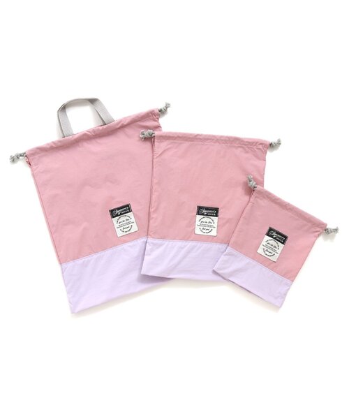 Ampersand（アンパサンド）の「巾着3個セット（ポーチ・キッズ・アイボリー/ラベンダー/オレンジ/イエロー/ターコイズブルー・FREE）」の4枚目の写真