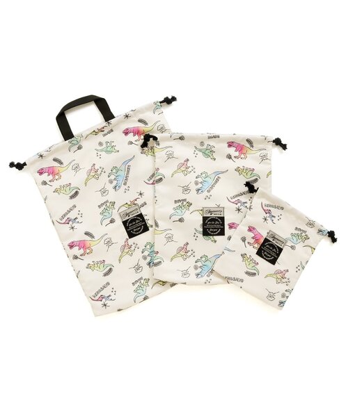 Ampersand（アンパサンド）の「巾着3個セット（ポーチ・キッズ・アイボリー/ラベンダー/オレンジ/イエロー/ターコイズブルー・FREE）」の2枚目の写真