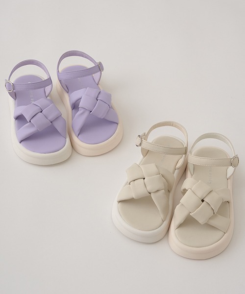 Lycee mine（リセマイン）の「クッションクロスサンダル（サンダル・キッズ・ラベンダー/アイボリー・16cm/20cm/17cm/18cm/19cm）」の7枚目の写真