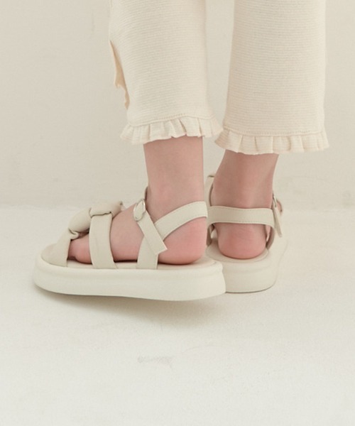 Lycee mine（リセマイン）の「クッションクロスサンダル（サンダル・キッズ・ラベンダー/アイボリー・16cm/20cm/17cm/18cm/19cm）」の6枚目の写真