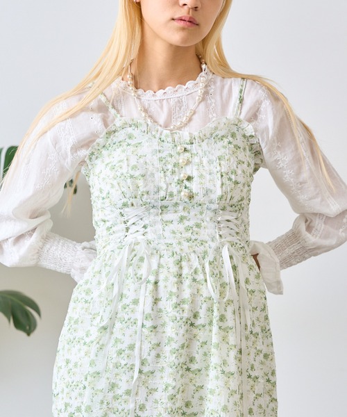 Chick(チック)の「Flower Camisole Dress / 花柄キャミワンピース(ワンピース・レディース・グリーン/イエロー・FREE)」の12枚目の写真