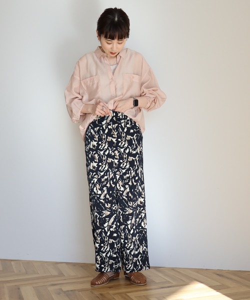 AMERICAN HOLIC（アメリカンホリック）の「シアーCOOLWポケットシャツ（シャツ/ブラウス・レディース・サックスブルー/ライトベージュ/ライトピンク/サックスブルー系3/ストライプ・L/M）」の15枚目の写真