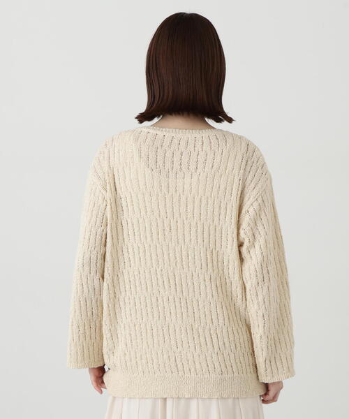 N.（N. Natural Beauty Basic）（エヌエヌナチュラルビューティーベーシック）の「◆スカシアミブークレニット（ニット/セーター・レディース・キナリ/グリーン/ブラック・MEDIUM）」の20枚目の写真