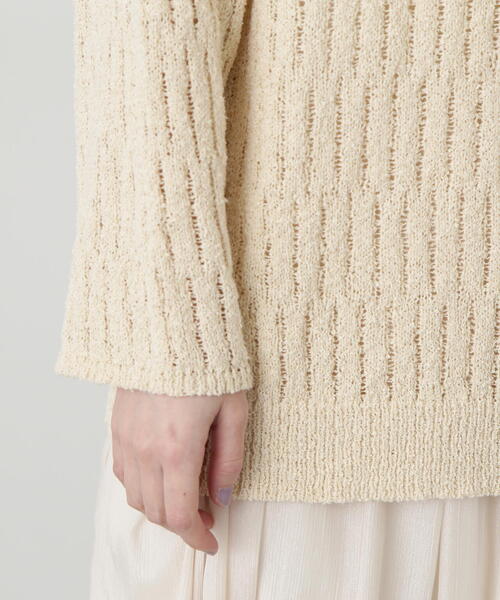 N.（N. Natural Beauty Basic）（エヌエヌナチュラルビューティーベーシック）の「◆スカシアミブークレニット（ニット/セーター・レディース・キナリ/グリーン/ブラック・MEDIUM）」の22枚目の写真