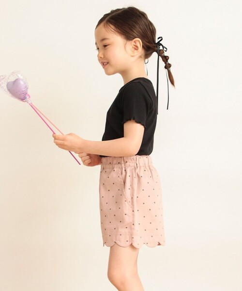BRANSHES（ブランシェス）の「【コットンキャンディ】裾スカラップショートパンツ（その他パンツ・キッズ・ネイビー/カラフル/ピンク/ブラック/ピンクベージュ/ブルー・110/130/90/100/140/150/120）」の16枚目の写真