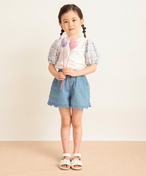 BRANSHES（ブランシェス）の「【コットンキャンディ】裾スカラップショートパンツ（その他パンツ・キッズ・ネイビー/カラフル/ピンク/ブラック/ピンクベージュ/ブルー・110/130/90/100/140/150/120）」の10枚目の写真