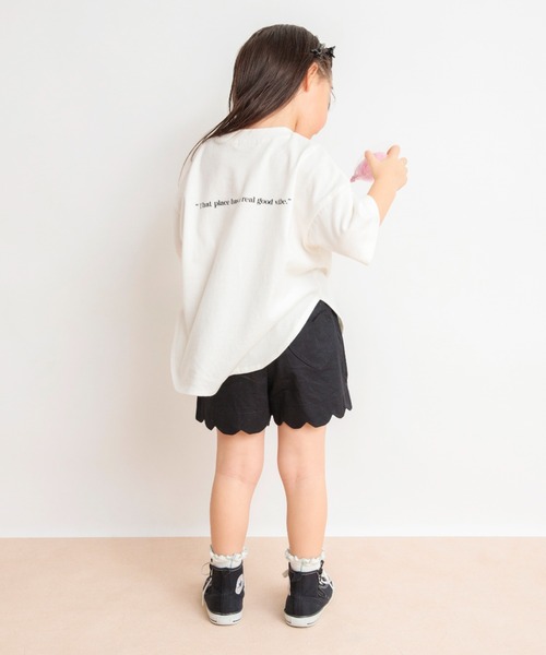 BRANSHES（ブランシェス）の「【コットンキャンディ】裾スカラップショートパンツ（その他パンツ・キッズ・ネイビー/カラフル/ピンク/ブラック/ピンクベージュ/ブルー・110/130/90/100/140/150/120）」の7枚目の写真