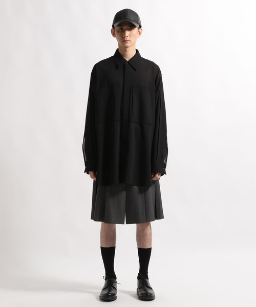 STERNBERG(スタンバーグ)の「STERNBERG/120'sウールシアーシャツ/991730(シャツ/ブラウス・メンズ・ブラック/ライトベージュ・LARGE/MEDIUM)」の3枚目の写真