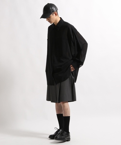 STERNBERG(スタンバーグ)の「STERNBERG/120'sウールシアーシャツ/991730(シャツ/ブラウス・メンズ・ブラック/ライトベージュ・LARGE/MEDIUM)」の5枚目の写真