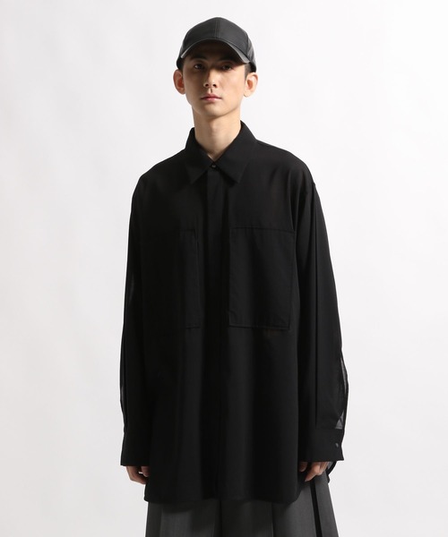 STERNBERG(スタンバーグ)の「STERNBERG/120'sウールシアーシャツ/991730(シャツ/ブラウス・メンズ・ブラック/ライトベージュ・LARGE/MEDIUM)」の6枚目の写真