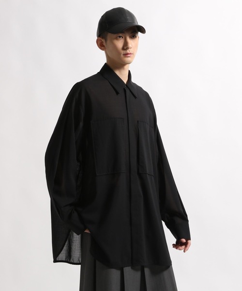 STERNBERG(スタンバーグ)の「STERNBERG/120'sウールシアーシャツ/991730(シャツ/ブラウス・メンズ・ブラック/ライトベージュ・LARGE/MEDIUM)」の7枚目の写真