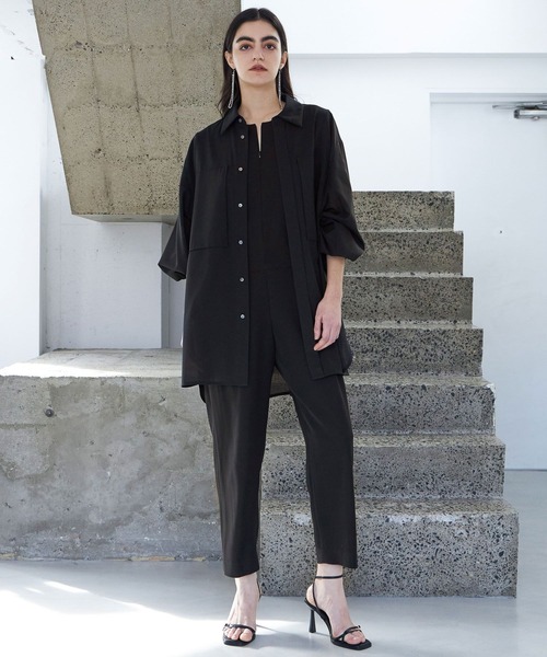 STERNBERG(スタンバーグ)の「STERNBERG/120'sウールシアーシャツ/991730(シャツ/ブラウス・メンズ・ブラック/ライトベージュ・LARGE/MEDIUM)」の8枚目の写真
