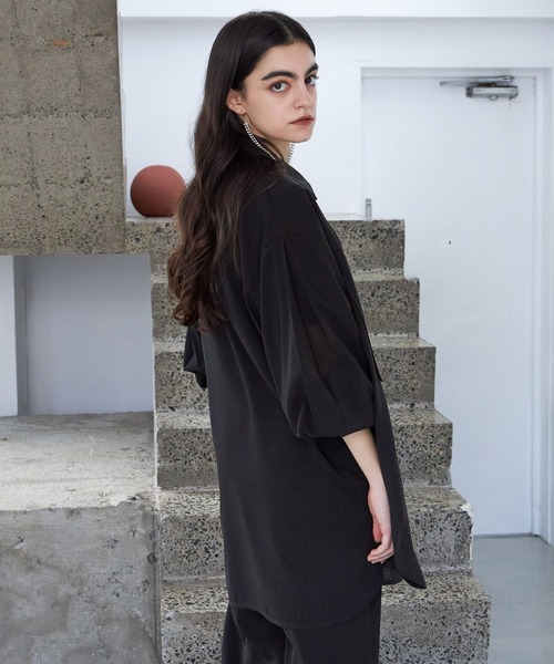 STERNBERG(スタンバーグ)の「STERNBERG/120'sウールシアーシャツ/991730(シャツ/ブラウス・メンズ・ブラック/ライトベージュ・LARGE/MEDIUM)」の12枚目の写真
