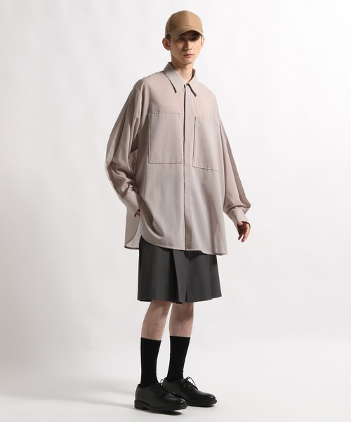 STERNBERG(スタンバーグ)の「STERNBERG/120'sウールシアーシャツ/991730(シャツ/ブラウス・メンズ・ブラック/ライトベージュ・LARGE/MEDIUM)」の13枚目の写真