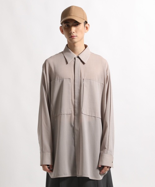 STERNBERG(スタンバーグ)の「STERNBERG/120'sウールシアーシャツ/991730(シャツ/ブラウス・メンズ・ブラック/ライトベージュ・LARGE/MEDIUM)」の16枚目の写真