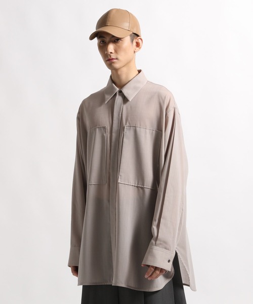 STERNBERG(スタンバーグ)の「STERNBERG/120'sウールシアーシャツ/991730(シャツ/ブラウス・メンズ・ブラック/ライトベージュ・LARGE/MEDIUM)」の17枚目の写真