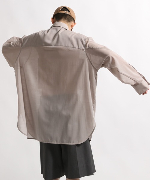 STERNBERG(スタンバーグ)の「STERNBERG/120'sウールシアーシャツ/991730(シャツ/ブラウス・メンズ・ブラック/ライトベージュ・LARGE/MEDIUM)」の19枚目の写真