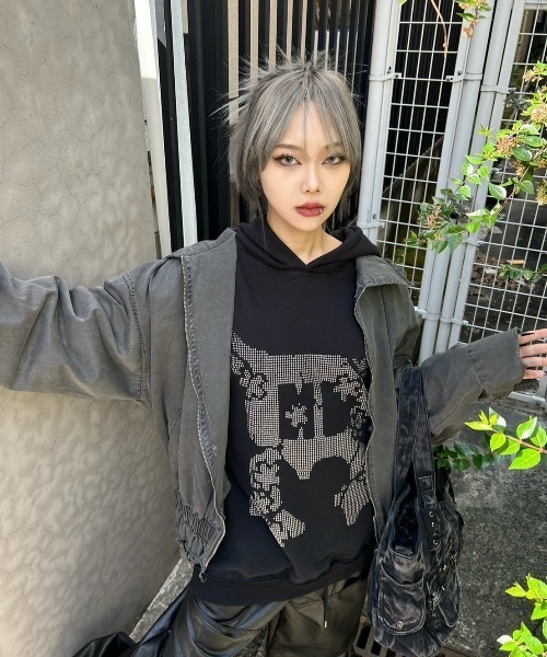 アウター 長袖 ストリート ジャケット グレー 韓国 XU（エックスユー）の「ストリートファッション XU エックスユー