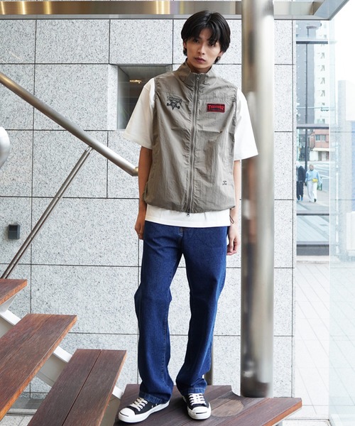 【セール】【ムラサキスポーツ別注】THRASHER/スラッシャー ベスト スタンドカラー ワイドシルエット THM-24SPJKT02（ベスト）｜THRASHER（スラッシャー）