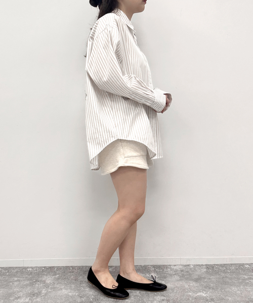 U by SPICK&SPAN（ユーバイスピックアンドスパン）の「【twosome】 ネップスウェットショートパンツ（スウェットパンツ・レディース・アイボリー/ライトグレー・FREE）」の14枚目の写真