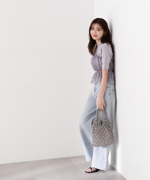 PROPORTION BODY DRESSING(プロポーションボディドレッシング)の「チュールドッキングニット / 1214170405(ニット/セーター・レディース・グレー/ブラック/ホワイト系その他・FREE)」の11枚目の写真