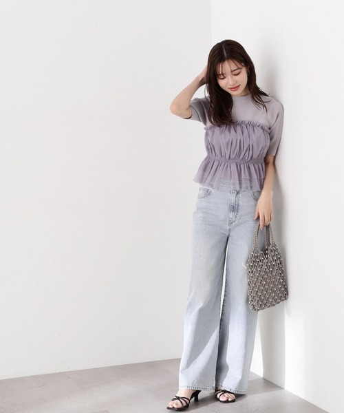 PROPORTION BODY DRESSING(プロポーションボディドレッシング)の「チュールドッキングニット / 1214170405(ニット/セーター・レディース・グレー/ブラック/ホワイト系その他・FREE)」の12枚目の写真