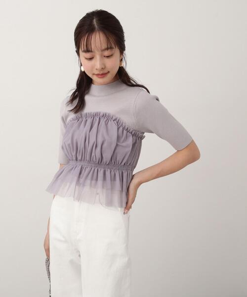 PROPORTION BODY DRESSING(プロポーションボディドレッシング)の「チュールドッキングニット / 1214170405(ニット/セーター・レディース・グレー/ブラック/ホワイト系その他・FREE)」の13枚目の写真