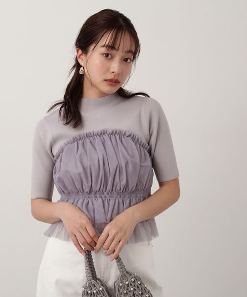 PROPORTION BODY DRESSING(プロポーションボディドレッシング)の「チュールドッキングニット / 1214170405(ニット/セーター・レディース・グレー/ブラック/ホワイト系その他・FREE)」の17枚目の写真