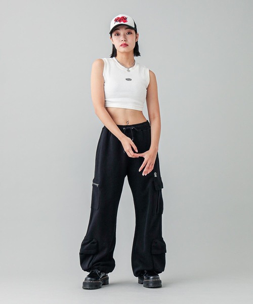 X-girl（エックスガール）の「OVAL LOGO TANK TOP（タンクトップ