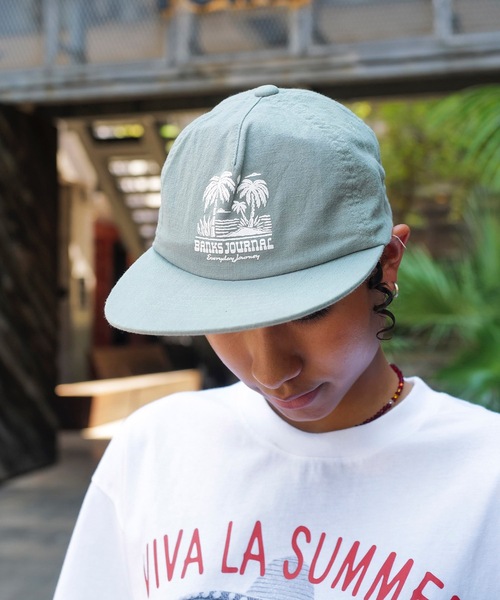 BANKS（バンクス）の「CAP/BANKS(バンクス)サーフグラフィックフラットバイザーツイルキャップ（キャップ・メンズ・グリーン系その他5・FREE）」の3枚目の写真