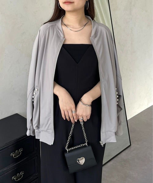 prose verse（プロズヴェール）の「【UVカット】ポケットパールラッシュガードブルゾン（ラッシュガード・レディース・グレー/オフホワイト/ブラック・MEDIUM）」の3枚目の写真