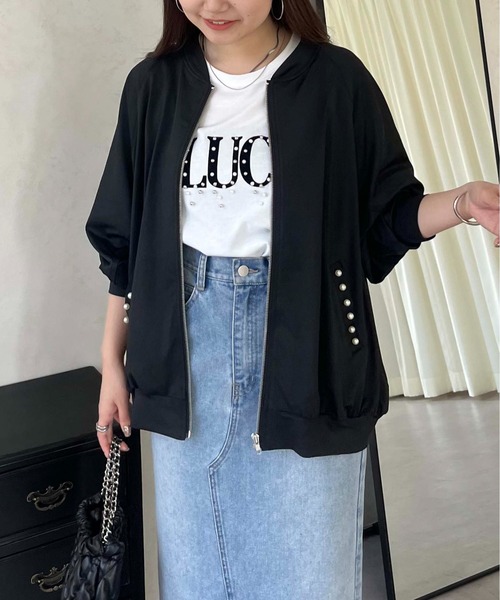 prose verse（プロズヴェール）の「【UVカット】ポケットパールラッシュガードブルゾン（ラッシュガード・レディース・グレー/オフホワイト/ブラック・MEDIUM）」の6枚目の写真