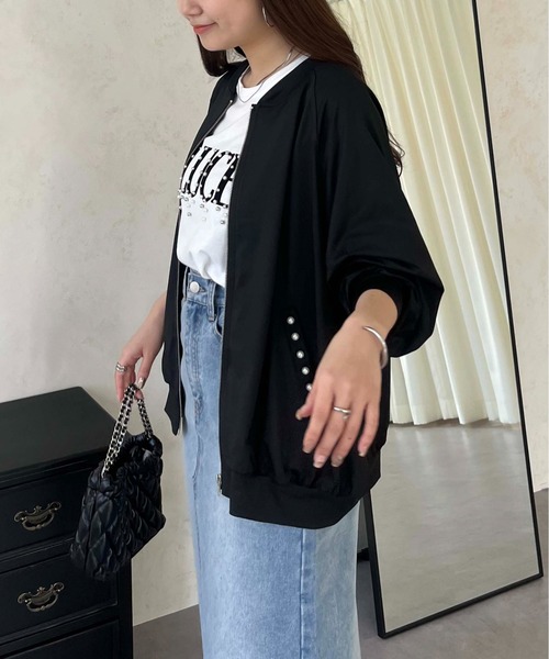 prose verse（プロズヴェール）の「【UVカット】ポケットパールラッシュガードブルゾン（ラッシュガード・レディース・グレー/オフホワイト/ブラック・MEDIUM）」の7枚目の写真