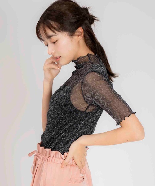 NOELA（ノエラ）の「ラメシアーカットソー（Tシャツ/カットソー・レディース・ベージュ/ブラック・フリー）」の4枚目の写真