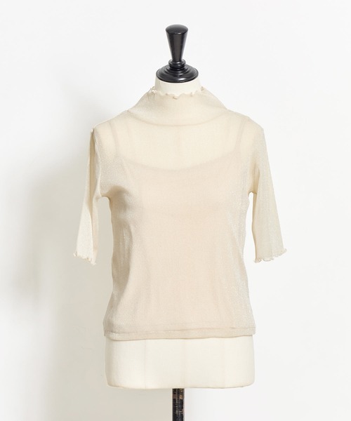 NOELA（ノエラ）の「ラメシアーカットソー（Tシャツ/カットソー・レディース・ベージュ/ブラック・フリー）」の8枚目の写真