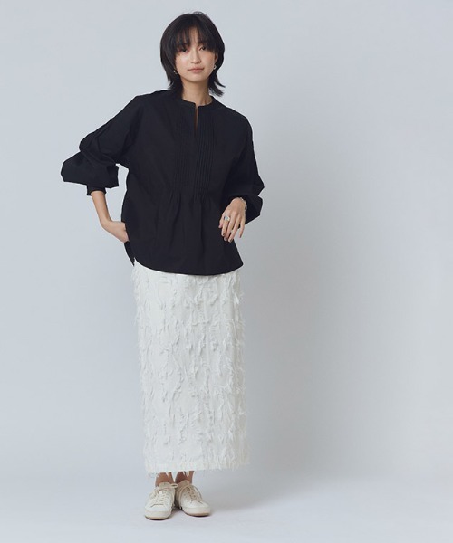 RASW（ラス）の「[RASW]フリンジIラインスカート（スカート・レディース・オフホワイト/ブラック・M/L）」の10枚目の写真