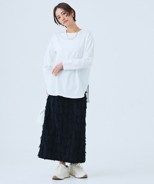 RASW（ラス）の「[RASW]フリンジIラインスカート（スカート・レディース・オフホワイト/ブラック・M/L）」の20枚目の写真