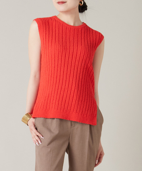 【セール】コットンモールタンクトップ（ニット/セーター）｜Liesse（リエス）
