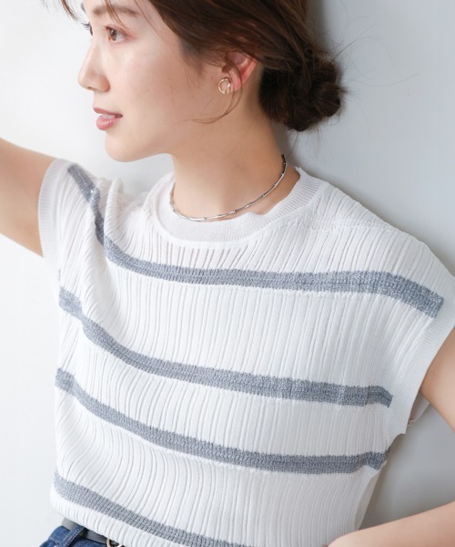 Bou Jeloud(ブージュルード)の「フレンチスリーブプルオーバー(Tシャツ/カットソー・レディース・ブラック/A/ライム/ブラウン・FREE)」の1枚目の写真