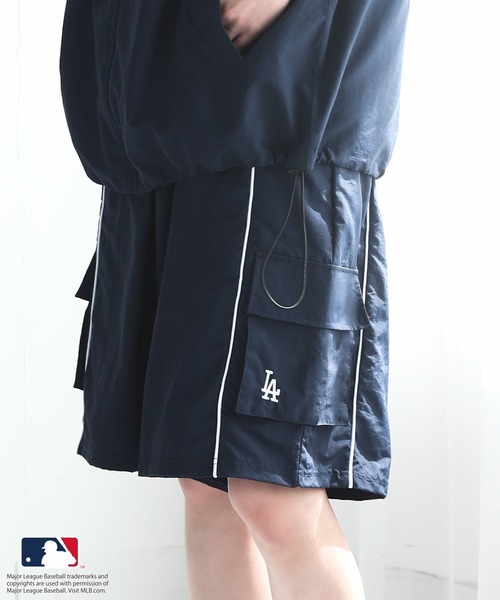 MLB（メジャーリーグベースボール）の「【MLB/メジャーリーグベースボール】ナイロンハーフパンツ（その他パンツ・レディース・ブラック/グレー/ネイビー・ONESIZE）」の7枚目の写真