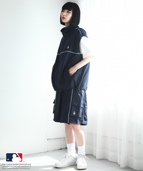 MLB（メジャーリーグベースボール）の「【MLB/メジャーリーグベースボール】ナイロンハーフパンツ（その他パンツ・レディース・ブラック/グレー/ネイビー・ONESIZE）」の8枚目の写真