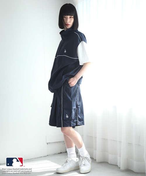 MLB（メジャーリーグベースボール）の「【MLB/メジャーリーグベースボール】ナイロンハーフパンツ（その他パンツ・レディース・ブラック/グレー/ネイビー・ONESIZE）」の9枚目の写真