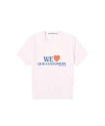 WE LOVE OUR CUSTOMERS SHRUNKEN TEE W/BLEACH WASH