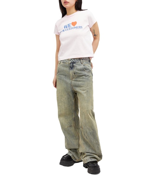 alexanderwang（アレキサンダーワン）の「WE LOVE OUR CUSTOMERS SHRUNKEN TEE W/BLEACH WASH（Tシャツ/カットソー・レディース・ピンク系その他・XS/S）」の5枚目の写真