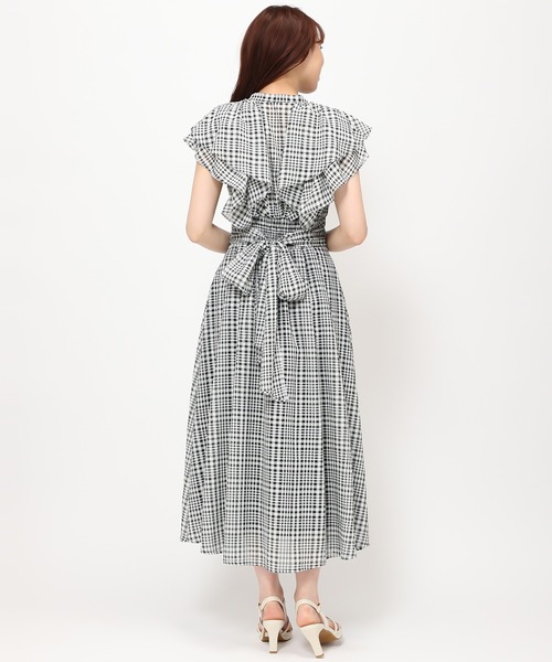 MISCH MASCH(ミッシュマッシュ)の「■2024春夏新作■ギンガムサッカーチェックフリルワンピース/MM417422(ワンピース・レディース・ブラック/ホワイト・S/M)」の10枚目の写真