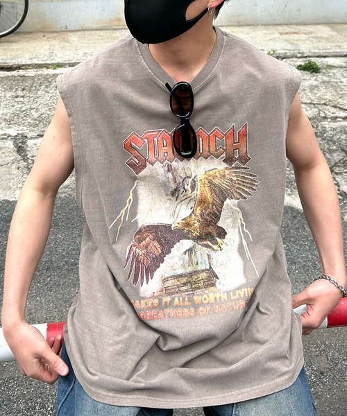 Confirm（コンファーム）の「25SS ヴィンテージライク ピグメント加工 アメカジ風 レトロプリントアソート ノースリーブ カットソー ユニセックス【Confirm】（タンクトップ・メンズ・グレー系その他3/グレー系その他4/ベージュ系その他2/ベージュ系その他3/ベージュ系その他4/グレー系その他2/グレー系その他/ベージュ系その他/ベージュ/チャコールグレー・M/L/XL）」の9枚目の写真