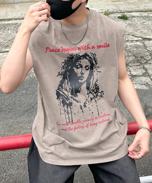 Confirm（コンファーム）の「25SS ヴィンテージライク ピグメント加工 アメカジ風 レトロプリントアソート ノースリーブ カットソー ユニセックス【Confirm】（タンクトップ・メンズ・グレー系その他3/グレー系その他4/ベージュ系その他2/ベージュ系その他3/ベージュ系その他4/グレー系その他2/グレー系その他/ベージュ系その他/ベージュ/チャコールグレー・M/L/XL）」の20枚目の写真